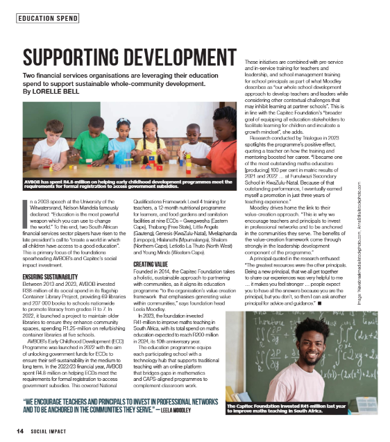 Supporting Development, Sunday Times article by Lorelle Bell